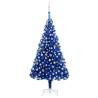 Artificial Pre-lit Christmas Tree with Ball Set Blue 210 cm PVC Colour blue and rose Size 210 x 120 cm Quantity in Package 1 Number of Branch Tips 