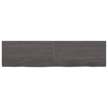 Dark Brown Solid Wood Bathroom Countertop | 160x40 cm