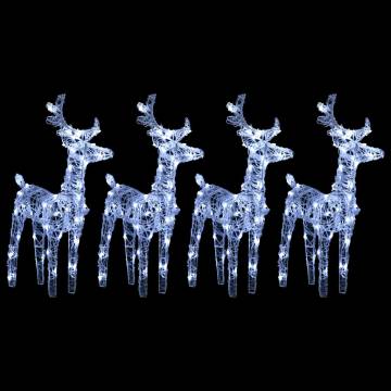 4 pcs Cold White Christmas Reindeers with 160 LEDs