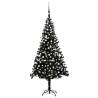 Artificial Pre-lit Christmas Tree with Ball Set Black 240 cm PVC Colour black and grey Size 240 x 120 cm Quantity in Package 1 Number of Branch Tips 