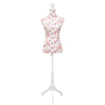 Ladies Bust Display Mannequin - Elegant Cotton Rose Design