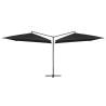 Double Parasol with Steel Pole 250x250 cm Black Colour black 