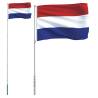 Netherlands Flag and Pole 5.55 m Aluminium - Durable & Adjustable