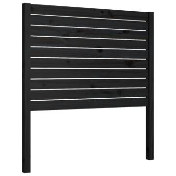 Stylish Black Pine Bed Headboard - 81x4x100 cm