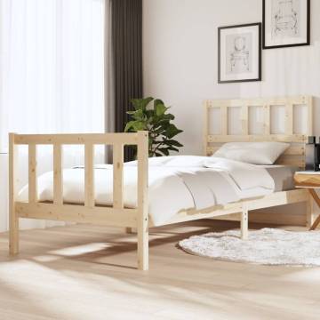 Solid Wood Bed Frame 90x200 cm | Timeless Design - HipoMarket