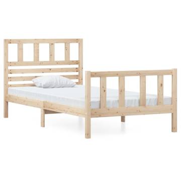 Solid Wood Bed Frame 90x200 cm | Timeless Design - HipoMarket