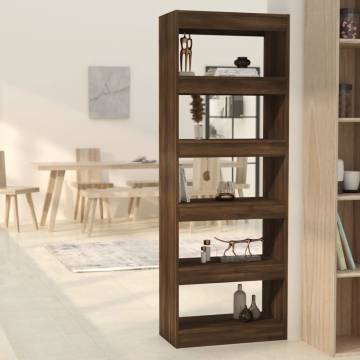 Book Cabinet/Room Divider Brown Oak - Stylish & Practical