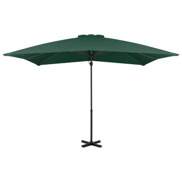 Cantilever Umbrella with Aluminium Pole - Green 250x250 cm