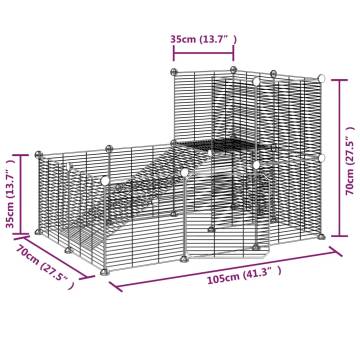 20-Panel Steel Pet Cage with Door - Spacious & Durable