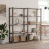 5-Tier Grey Storage Rack | Solid Pine Wood | 170x38x170 cm