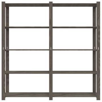 5-Tier Grey Storage Rack | Solid Pine Wood | 170x38x170 cm