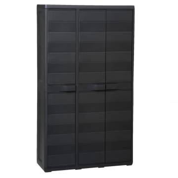 Garden Storage Cabinet with 4 Shelves - Black | Hipo Market