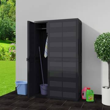 Garden Storage Cabinet with 4 Shelves - Black | Hipo Market