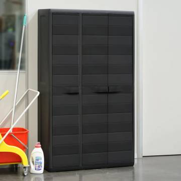 Garden Storage Cabinet with 4 Shelves - Black | Hipo Market