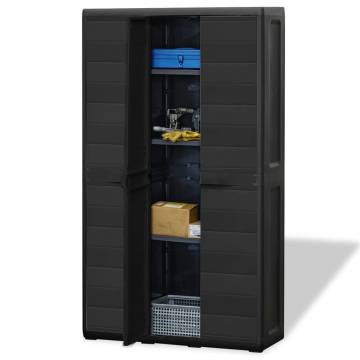 Garden Storage Cabinet with 4 Shelves - Black | Hipo Market