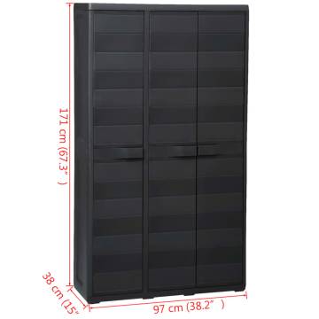 Garden Storage Cabinet with 4 Shelves - Black | Hipo Market