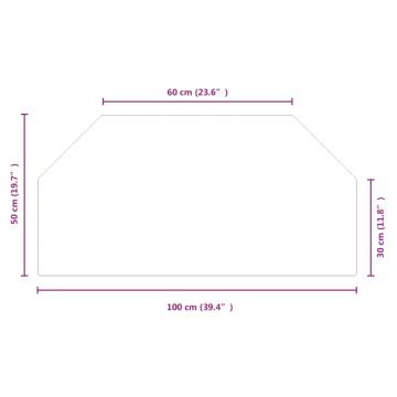 Fireplace Glass Plate Hexagon 100x50 cm - High-Quality Protection