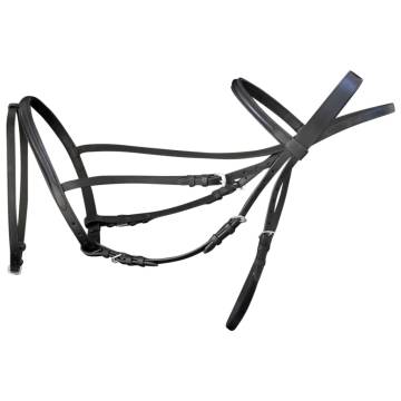 Leather Flash Bridle with Reins & Bit - Black Pony | HipoMarket