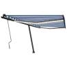 Manual Retractable Awning with LED - 400x350 cm Blue & White