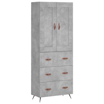 Elegant Highboard Concrete Grey - 69.5x34x180 cm | Hipomarket