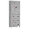 Elegant Highboard Concrete Grey - 69.5x34x180 cm | Hipomarket