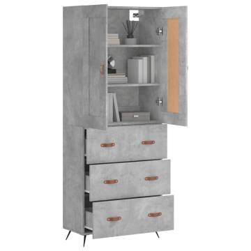 Elegant Highboard Concrete Grey - 69.5x34x180 cm | Hipomarket