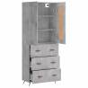 Elegant Highboard Concrete Grey - 69.5x34x180 cm | Hipomarket