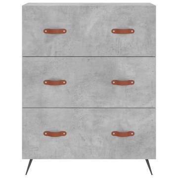 Elegant Highboard Concrete Grey - 69.5x34x180 cm | Hipomarket