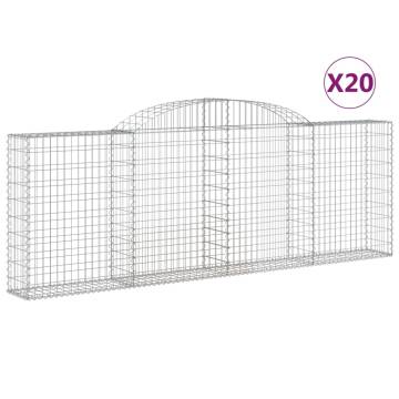 Arched Gabion Baskets 20 pcs 300x30x100/120 cm - Galvanised Iron