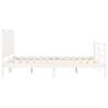 White Bed Frame with Headboard - 160x200 cm Solid Wood