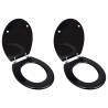 Toilet Seats with Lids 2 pcs MDF Black Quantity in Package 2 Design plain black Soft close no 