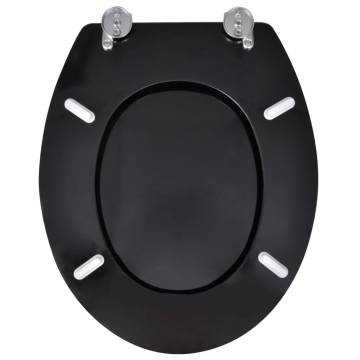 Durable Black MDF Toilet Seats with Lids - 2 Pcs for Families