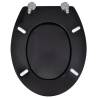 Durable Black MDF Toilet Seats with Lids - 2 Pcs for Families