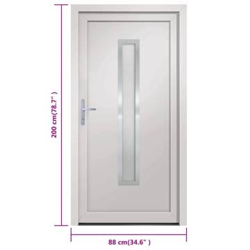 Front Door White 88x200 cm PVC - Elegant & Secure Entrance