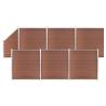 WPC Fence Set 6 Square + 1 Slanted - Brown 1138x186 cm