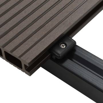 WPC Hollow Decking Boards 36m² 2.2m Dark Brown - Durable & Stylish