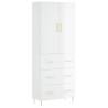 Highboard High Gloss White - Stylish Storage Solution (69.5x34x180 cm)