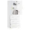 Highboard High Gloss White - Stylish Storage Solution (69.5x34x180 cm)