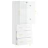 Highboard High Gloss White - Stylish Storage Solution (69.5x34x180 cm)