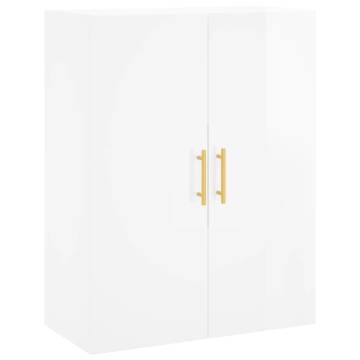 Highboard High Gloss White - Stylish Storage Solution (69.5x34x180 cm)