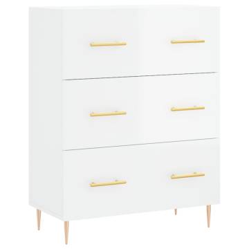 Highboard High Gloss White - Stylish Storage Solution (69.5x34x180 cm)