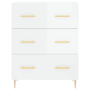 Highboard High Gloss White - Stylish Storage Solution (69.5x34x180 cm)