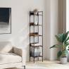 5-Tier Smoked Oak Bookshelf - Space-Saving Home Storage