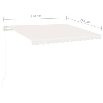 Freestanding Manual Retractable Awning 350x250 cm - Cream