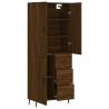 Stylish Highboard in Brown Oak - 69.5x34x180 cm