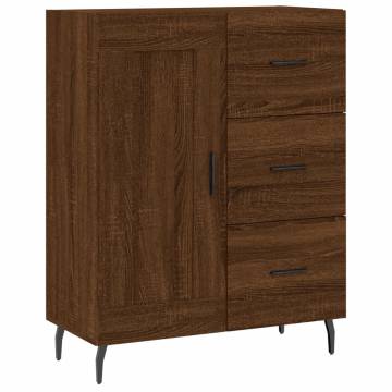 Stylish Highboard in Brown Oak - 69.5x34x180 cm