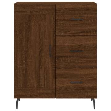 Stylish Highboard in Brown Oak - 69.5x34x180 cm