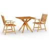 3 Piece Garden Dining Set - Solid Acacia Wood | Hipo Market