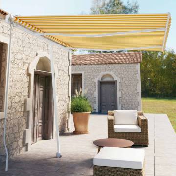 Freestanding Manual Retractable Awning 350x250 cm - Yellow/White