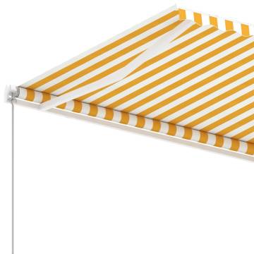 Freestanding Manual Retractable Awning 350x250 cm - Yellow/White